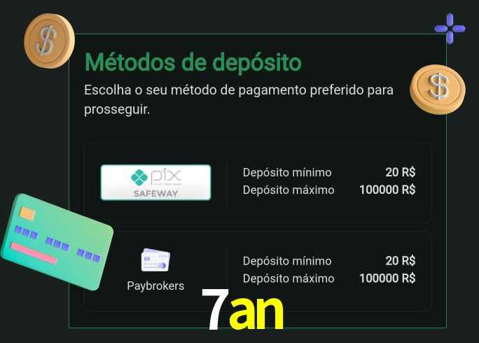 O cassino 7an oferece uma grande variedade de métodos de pagamento
